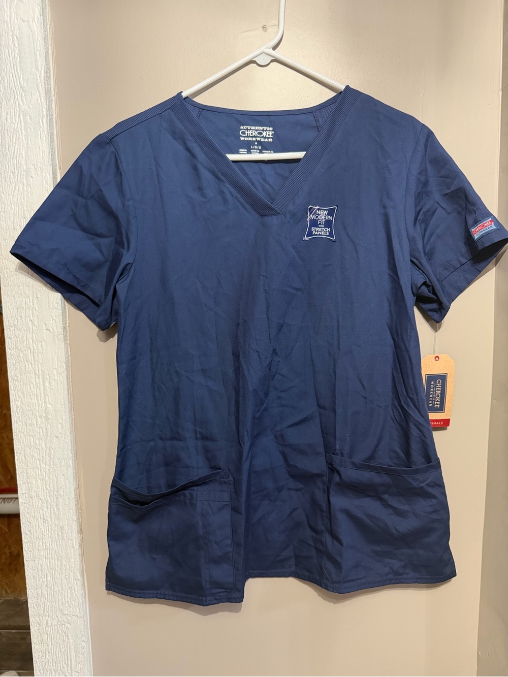Navy V-Neck Men’s Scrub Top